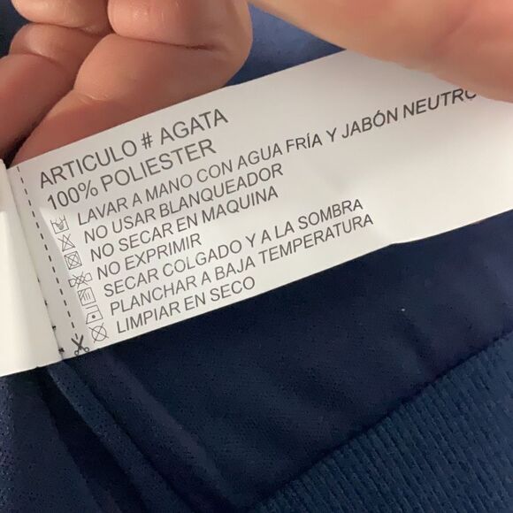 Navy Blue Floral Embroidered Long Sleeve Bomber Style Jacket Full Zip Sz Medium - Picture 9 of 9